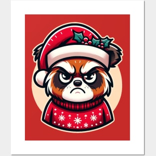 Holiday Grump - Festive Animal Christmas Posters and Art